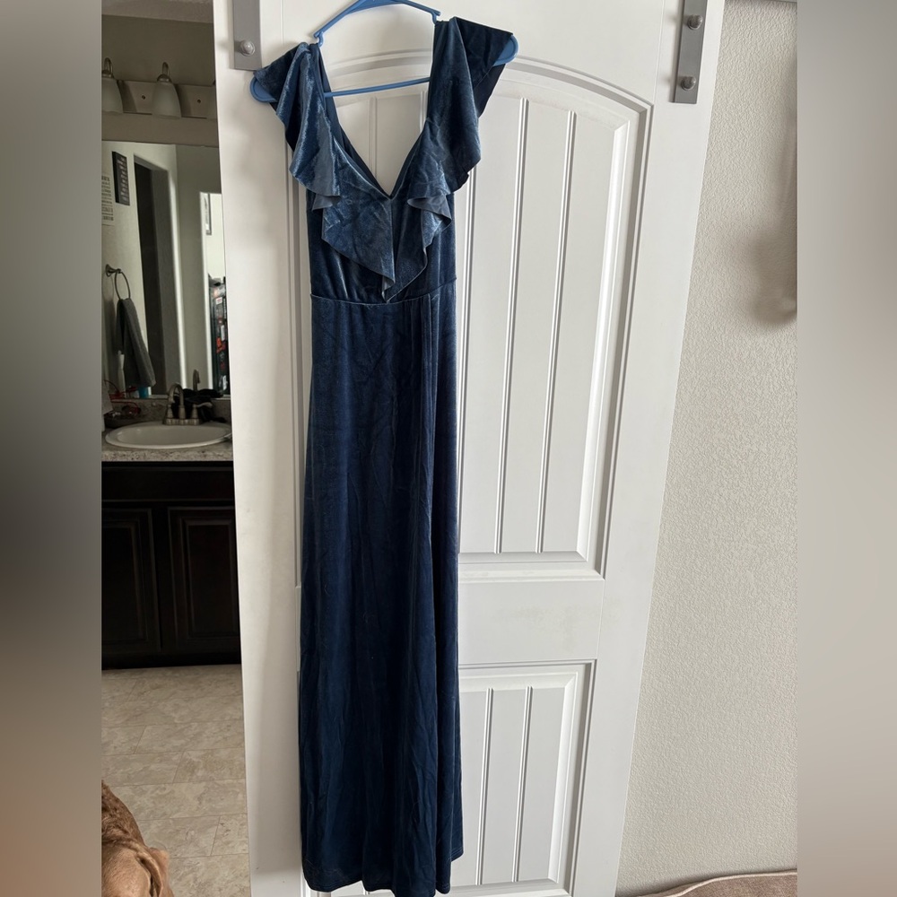 Blue Velvet Dress
